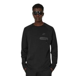 Nike black tech fleece lightweight long sleeve top size M